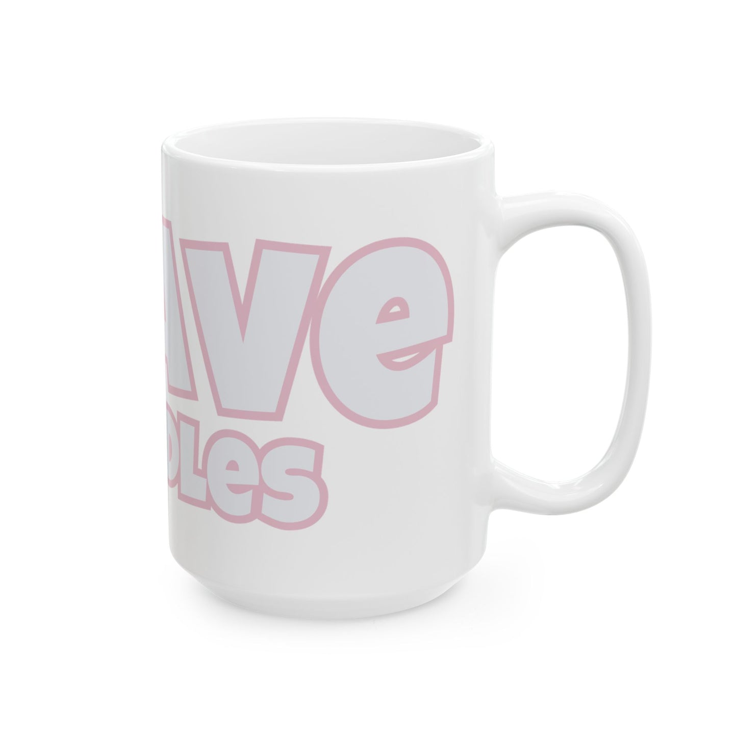 CRAVE CUDDLES The Natalie Coffee Mug White/Pink (15oz)