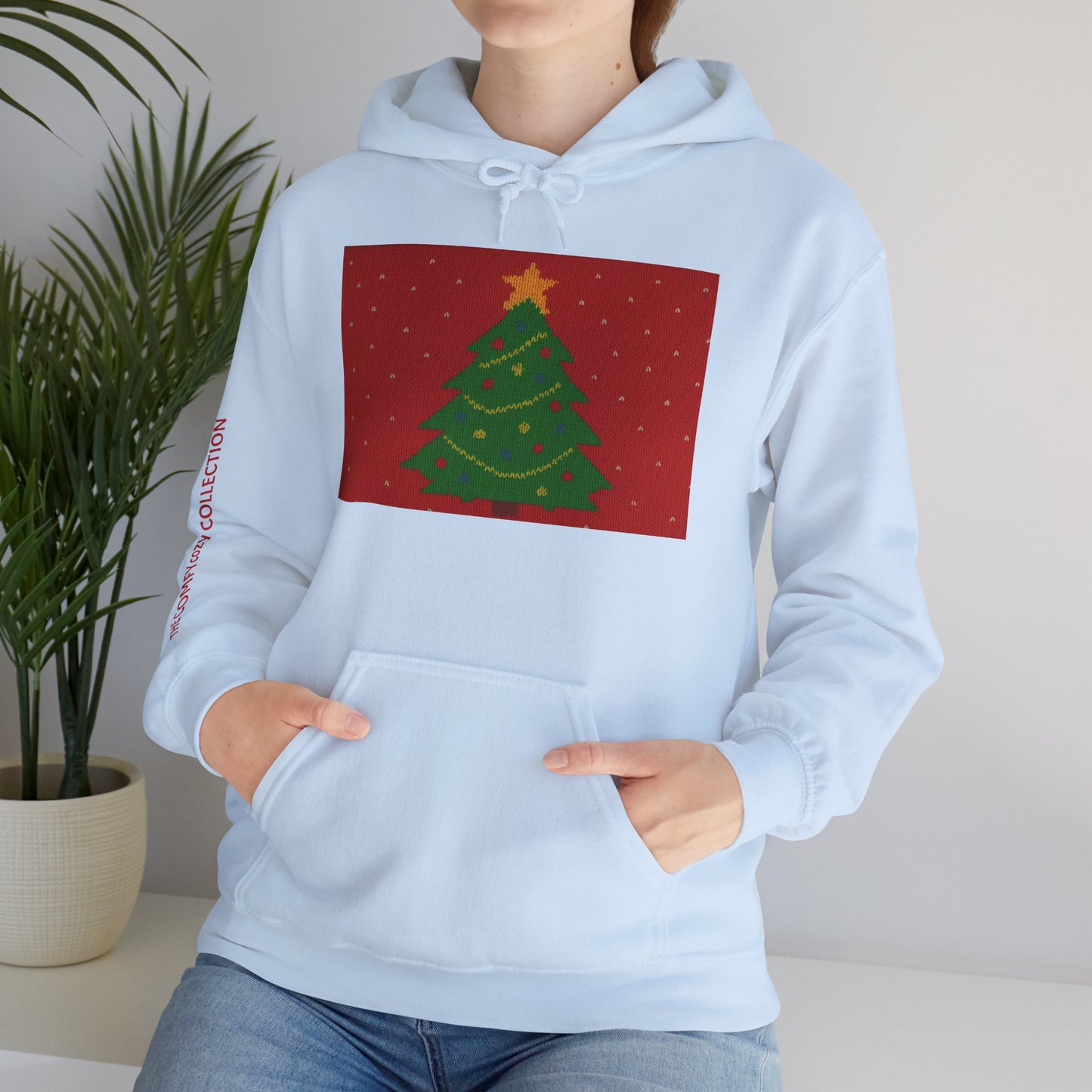 Ugly Christmas Sweater Look in a  COMFYcozy Heavy Blend™ Hooded Sweatshirt