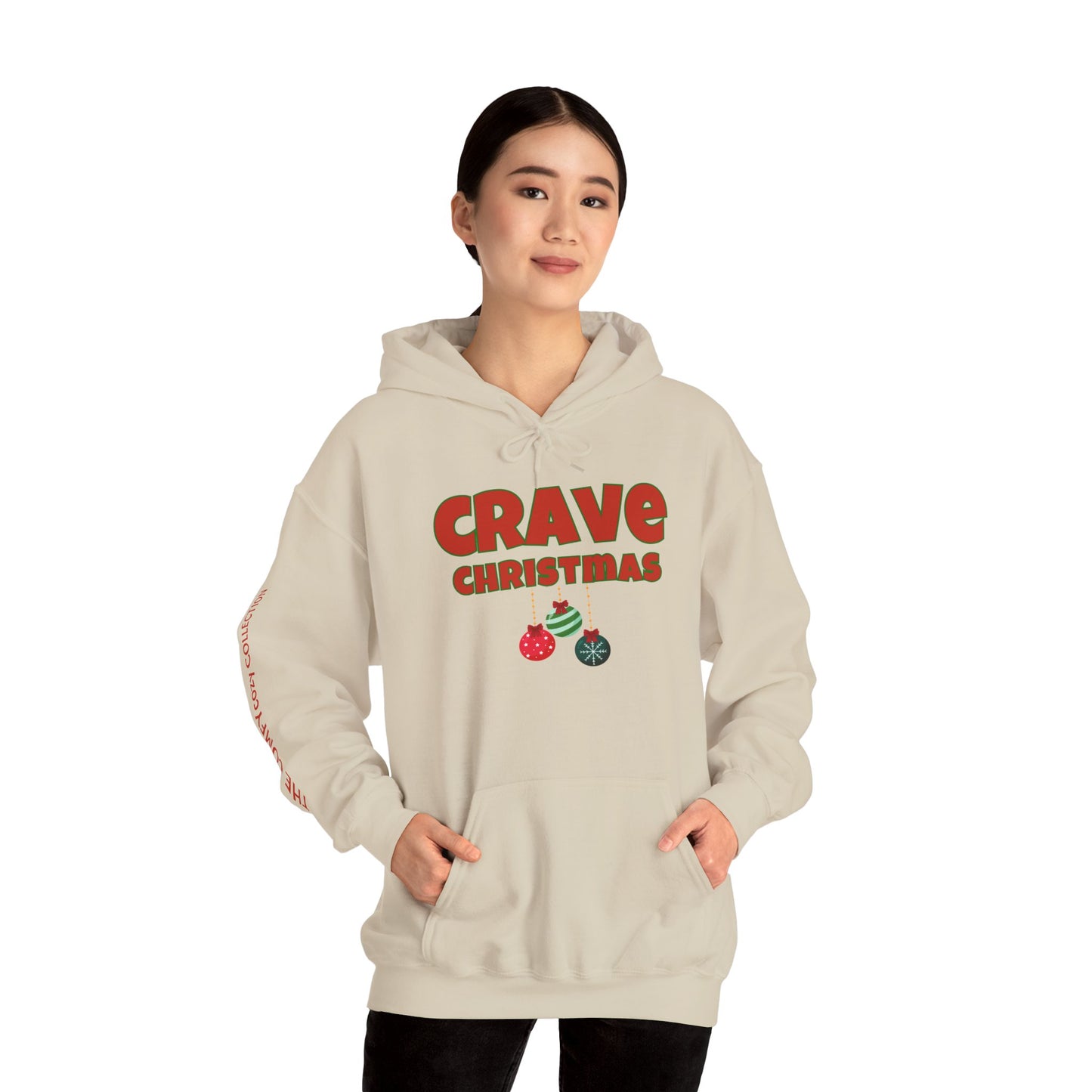 CRAVE CHRISTMAS BALLS COMFYcozy Heavy Blend™ Hooded Sweatshirt