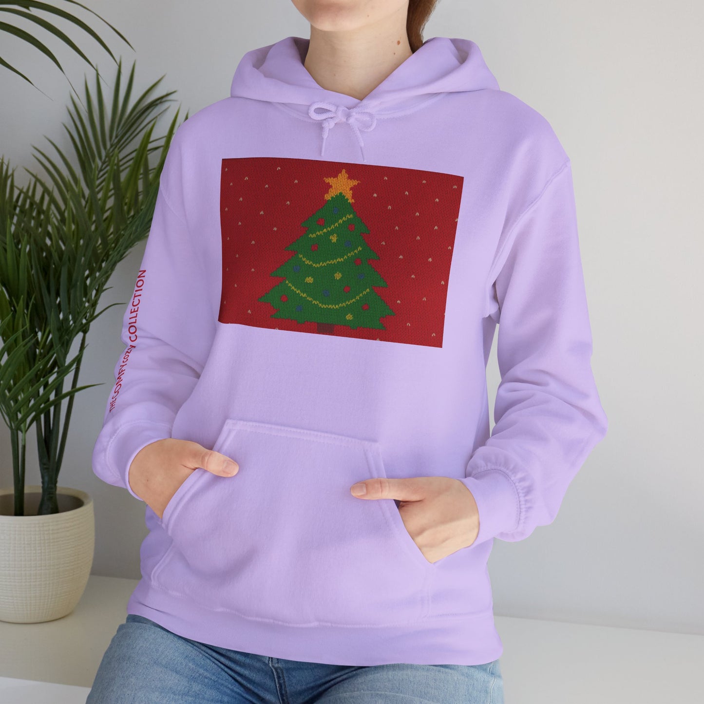 Ugly Christmas Sweater Look in a  COMFYcozy Heavy Blend™ Hooded Sweatshirt