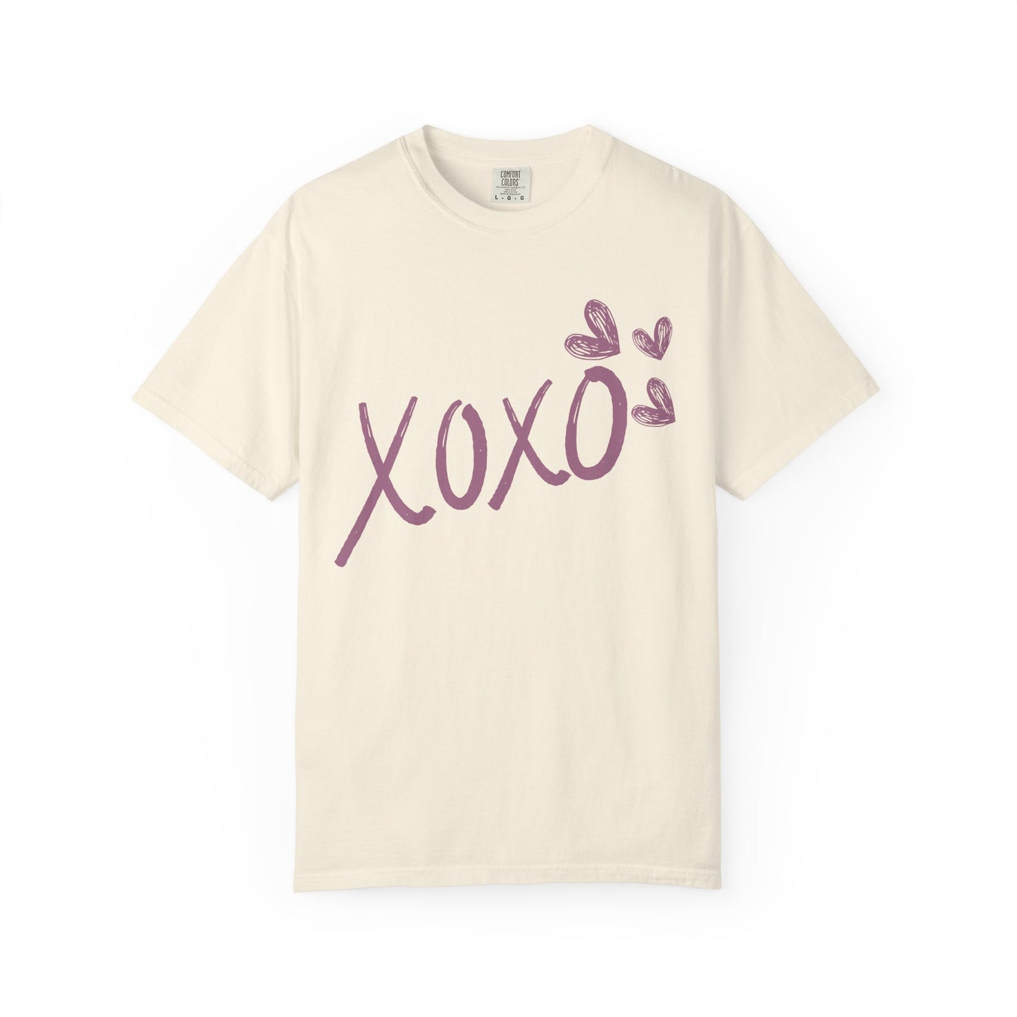 XOXO COMFYcozy Garment-Dyed T-Shirt | Unisex Love Tee for Casual Wear, Valentine's Day Gift, Cute Outfit, Cozy Style, Everyday Comfort