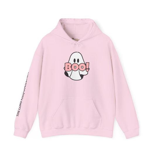 BOO! in Pink COMFYcozy Heavy Blend™ Hooded Sweatshirt