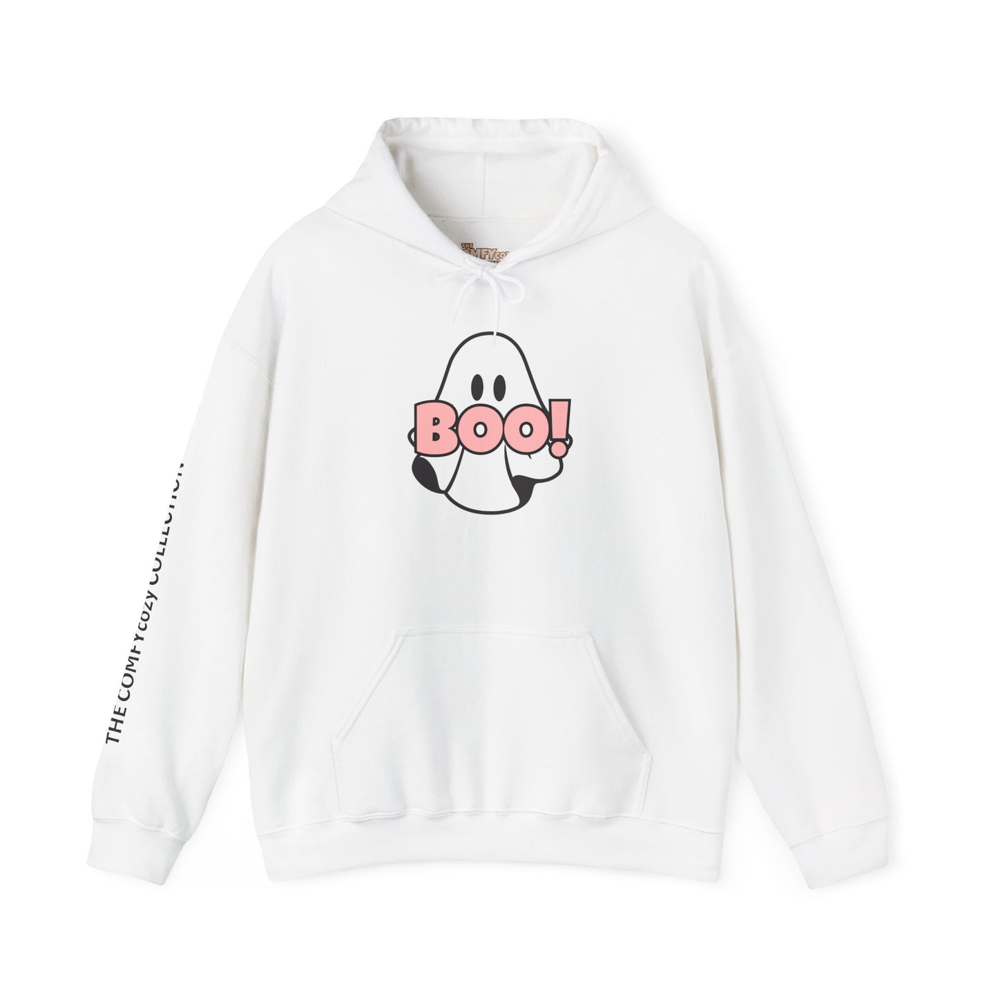 BOO! in Pink COMFYcozy Heavy Blend™ Hooded Sweatshirt