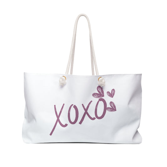XOXO COMFYcozy Weekend Bag in White - The COMFYcozy Collection, Stylish Travel Tote, Beach Essentials, Summer Getaway, Gift for Her