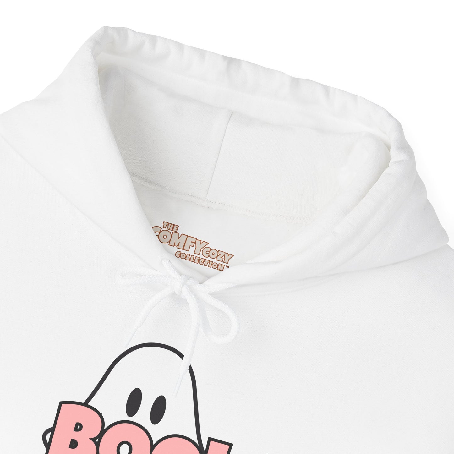 BOO! in Pink COMFYcozy Heavy Blend™ Hooded Sweatshirt