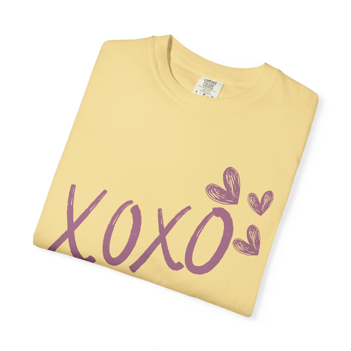 XOXO COMFYcozy Garment-Dyed T-Shirt | Unisex Love Tee for Casual Wear, Valentine's Day Gift, Cute Outfit, Cozy Style, Everyday Comfort
