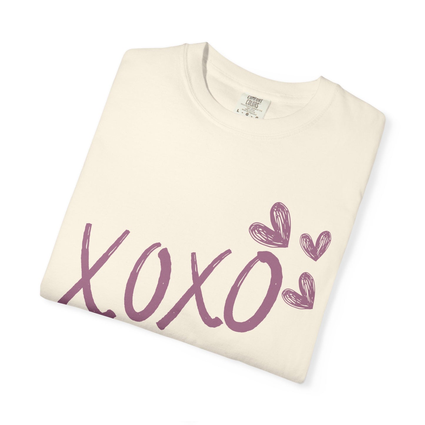 XOXO COMFYcozy Garment-Dyed T-Shirt | Unisex Love Tee for Casual Wear, Valentine's Day Gift, Cute Outfit, Cozy Style, Everyday Comfort