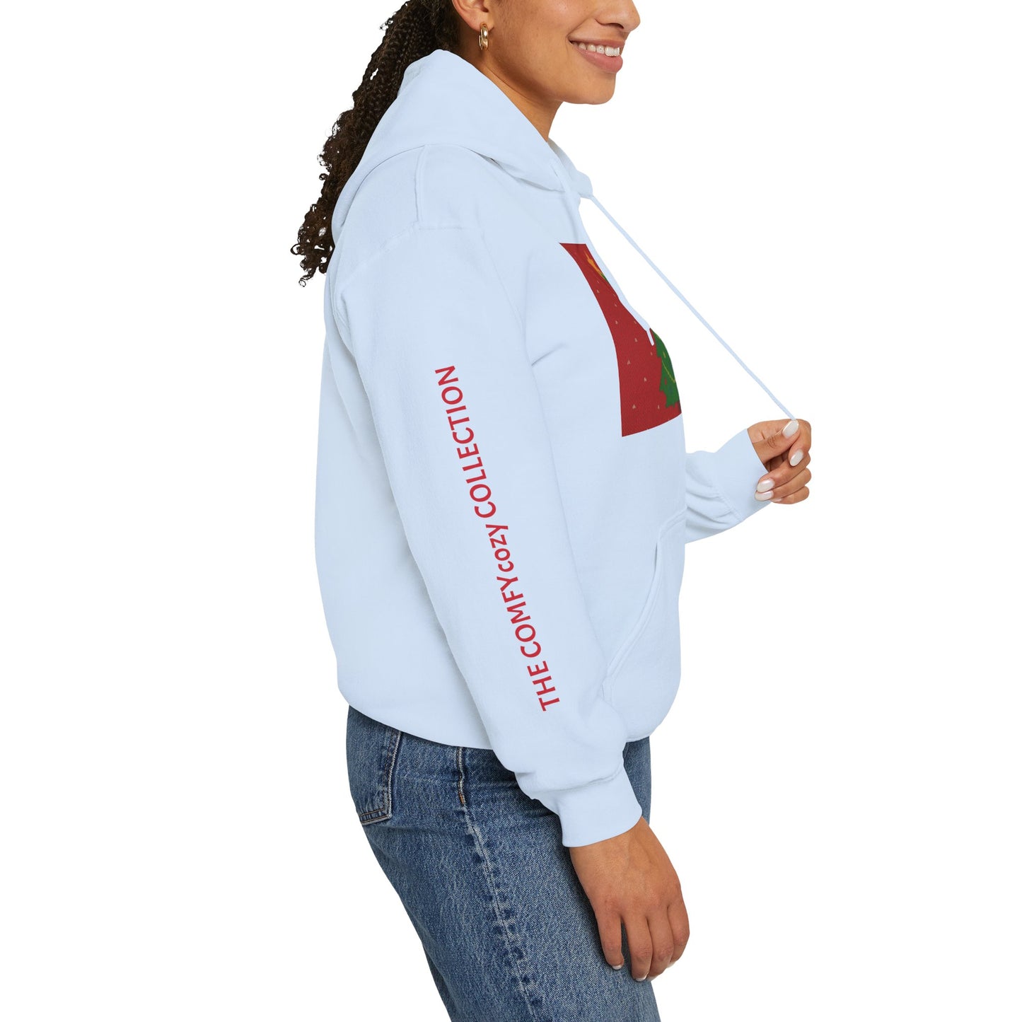 Ugly Christmas Sweater Look in a  COMFYcozy Heavy Blend™ Hooded Sweatshirt
