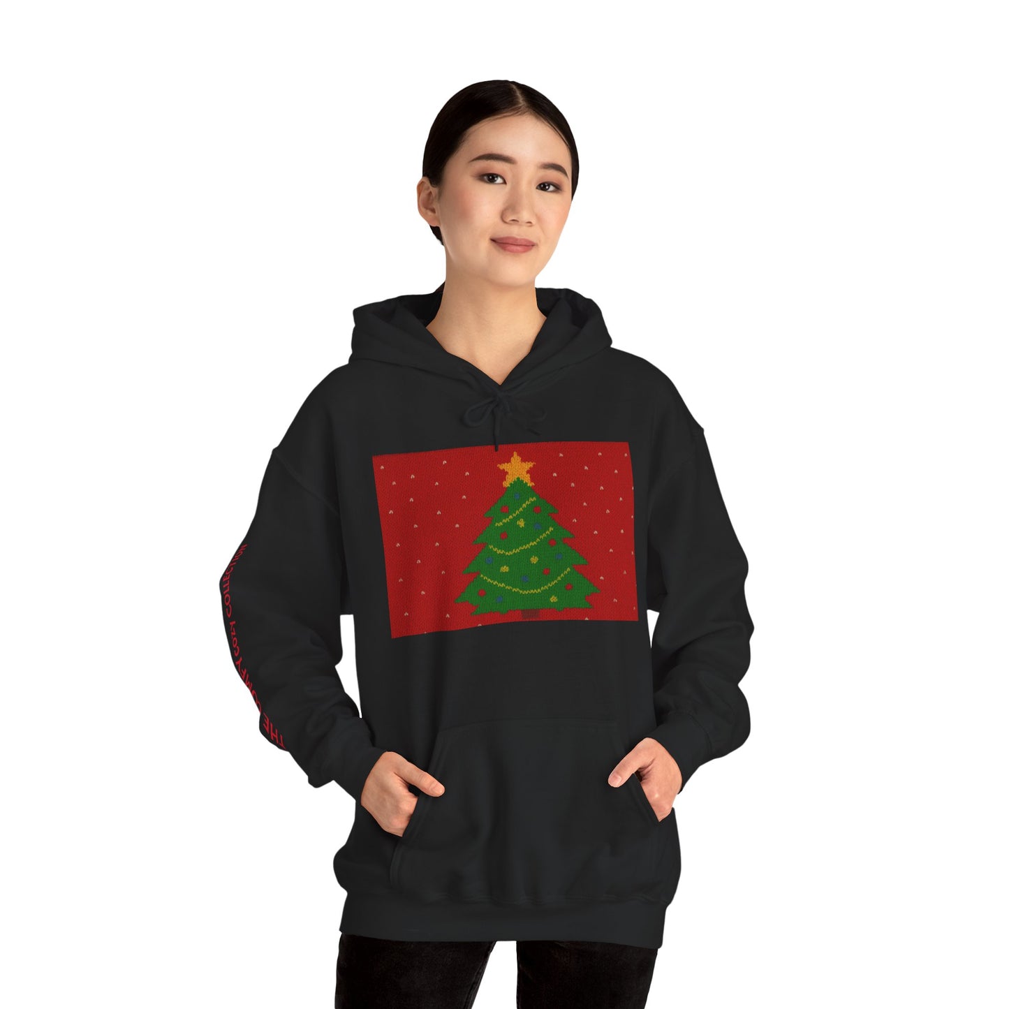 Ugly Christmas Sweater Look in a  COMFYcozy Heavy Blend™ Hooded Sweatshirt