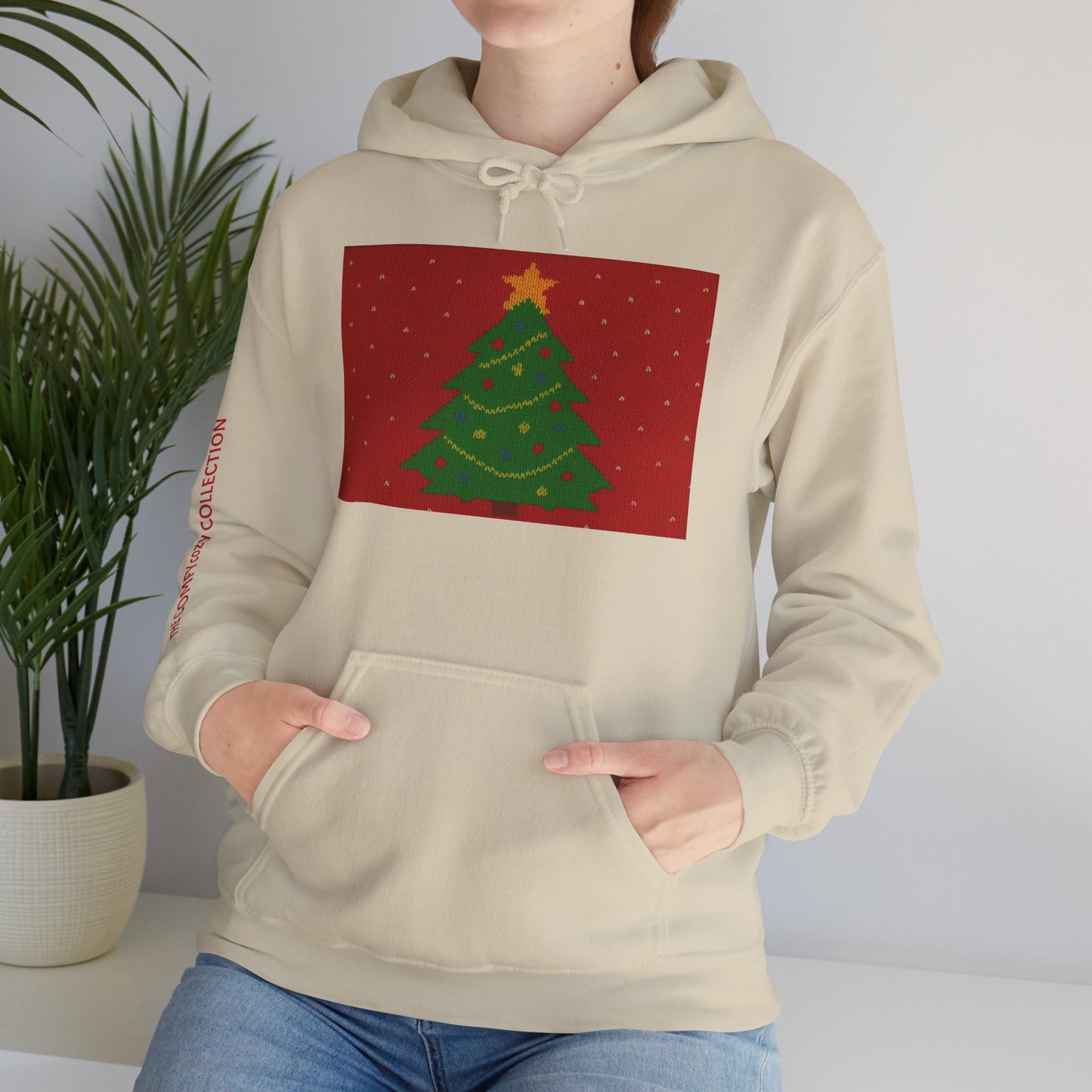 Ugly Christmas Sweater Look in a  COMFYcozy Heavy Blend™ Hooded Sweatshirt