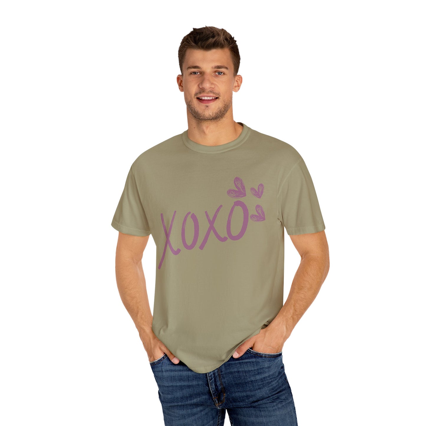 XOXO COMFYcozy Garment-Dyed T-Shirt | Unisex Love Tee for Casual Wear, Valentine's Day Gift, Cute Outfit, Cozy Style, Everyday Comfort