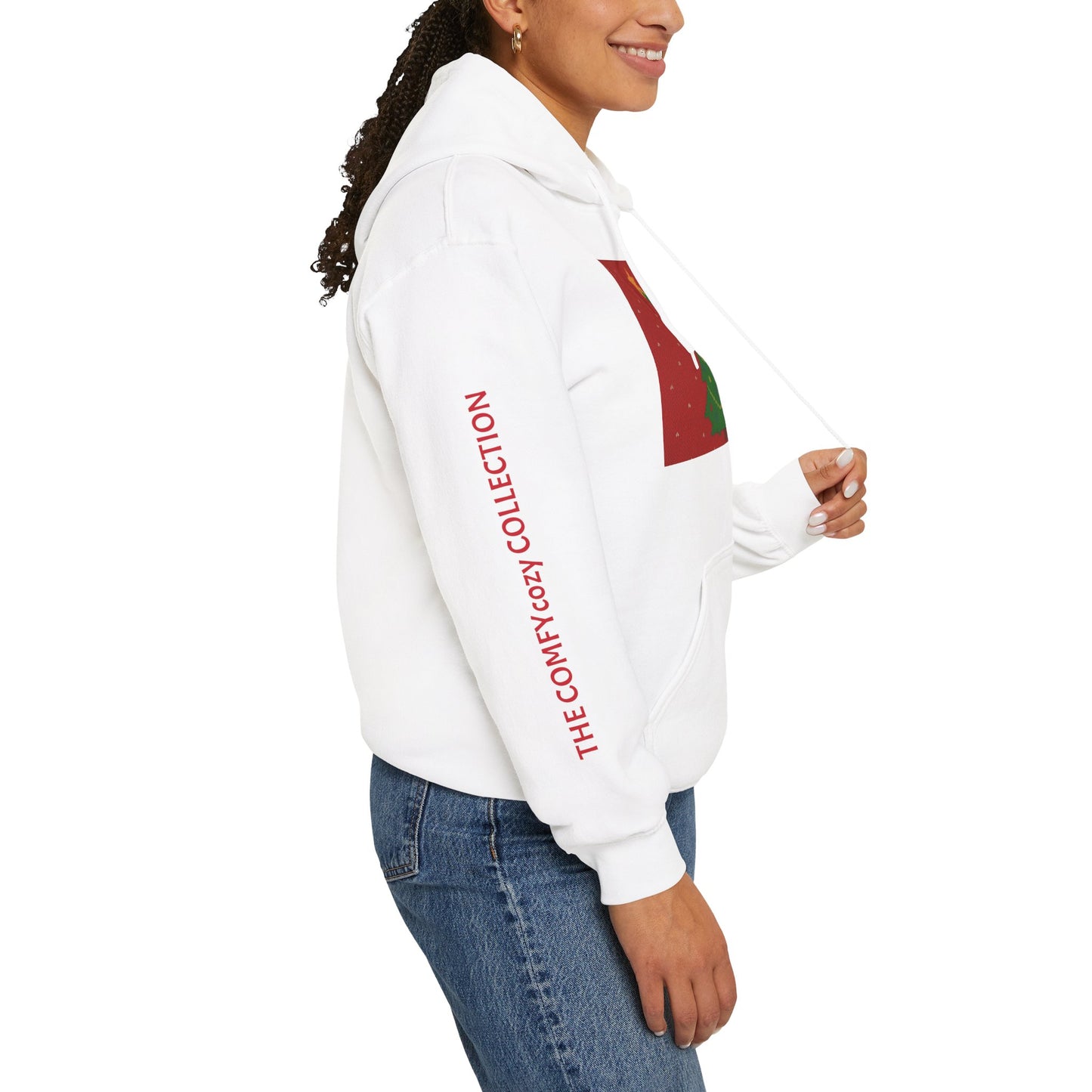 Ugly Christmas Sweater Look in a  COMFYcozy Heavy Blend™ Hooded Sweatshirt