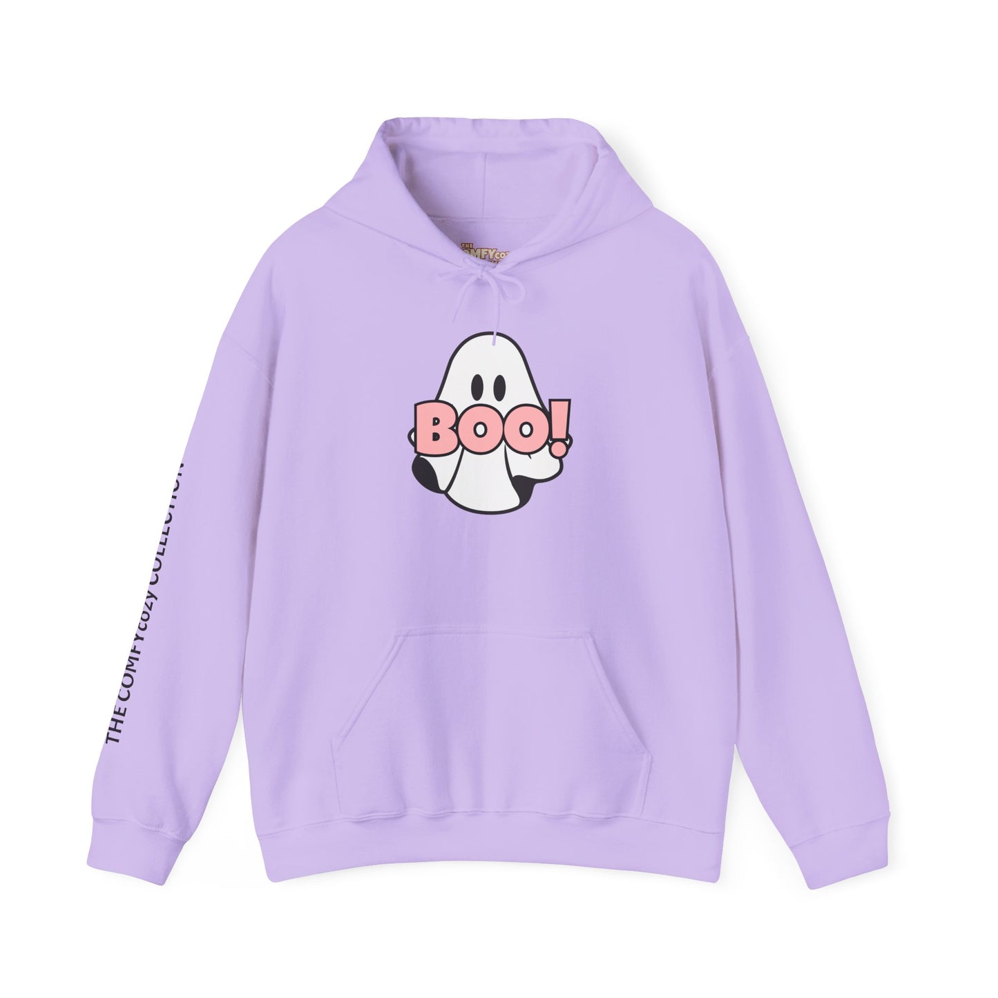 BOO! in Pink COMFYcozy Heavy Blend™ Hooded Sweatshirt