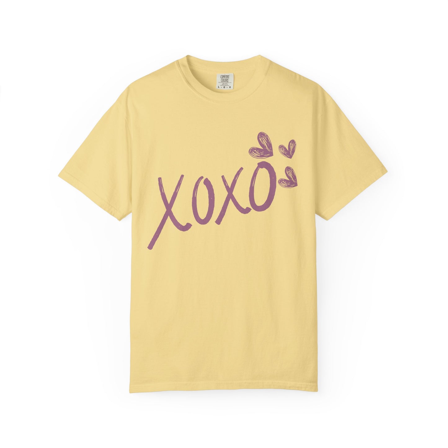 XOXO COMFYcozy Garment-Dyed T-Shirt | Unisex Love Tee for Casual Wear, Valentine's Day Gift, Cute Outfit, Cozy Style, Everyday Comfort