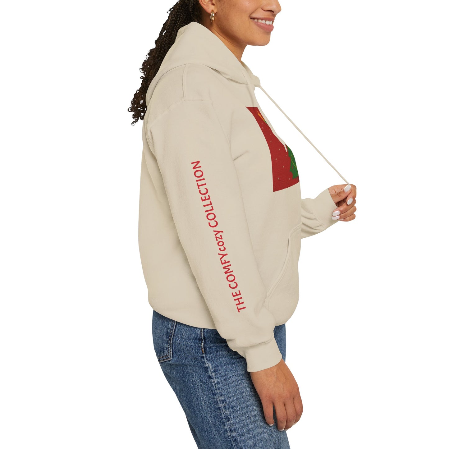 Ugly Christmas Sweater Look in a  COMFYcozy Heavy Blend™ Hooded Sweatshirt