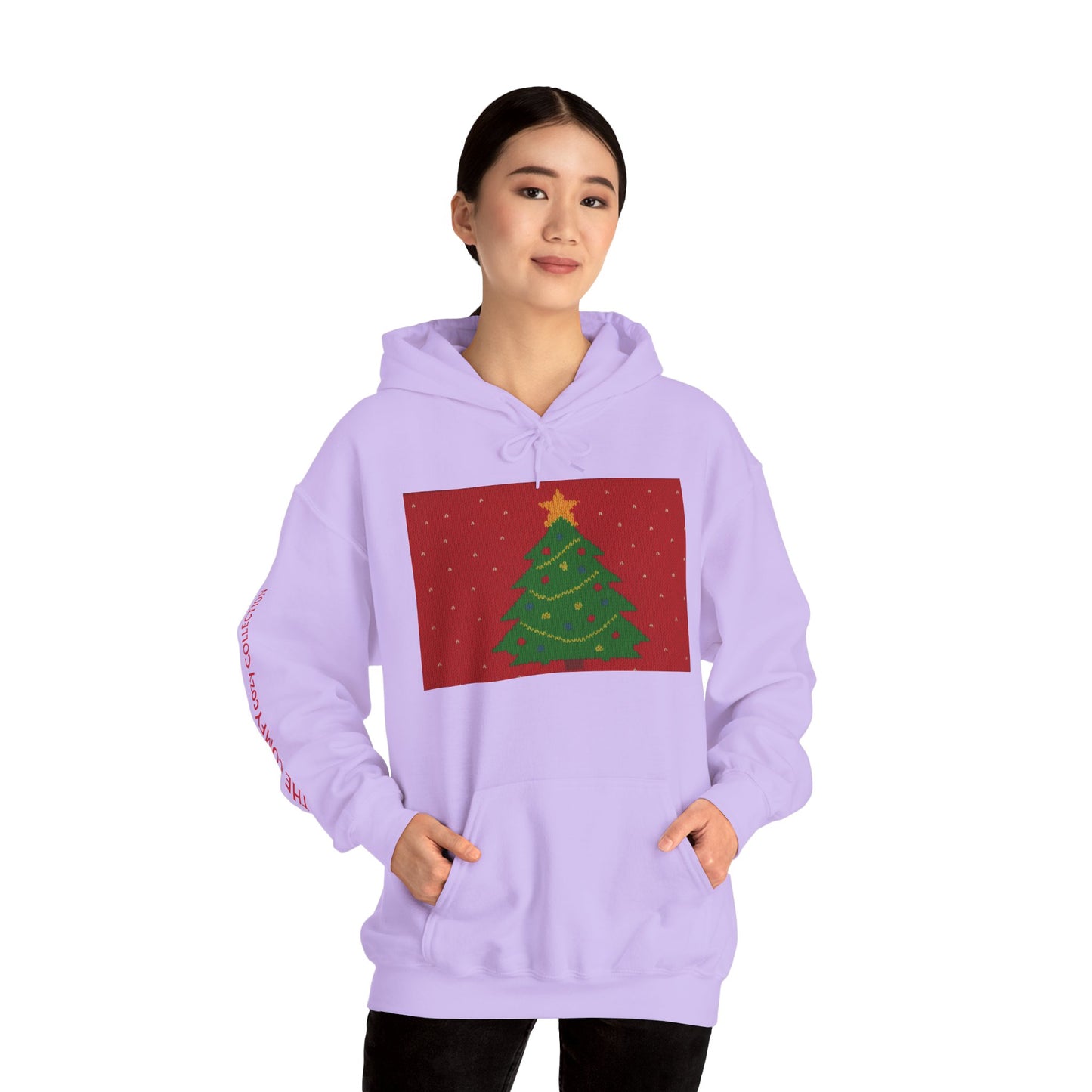 Ugly Christmas Sweater Look in a  COMFYcozy Heavy Blend™ Hooded Sweatshirt