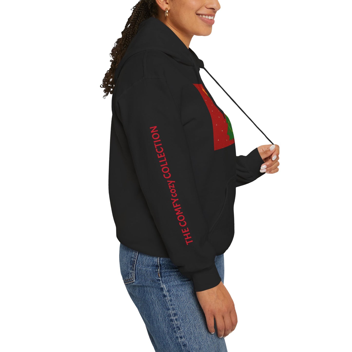 Ugly Christmas Sweater Look in a  COMFYcozy Heavy Blend™ Hooded Sweatshirt
