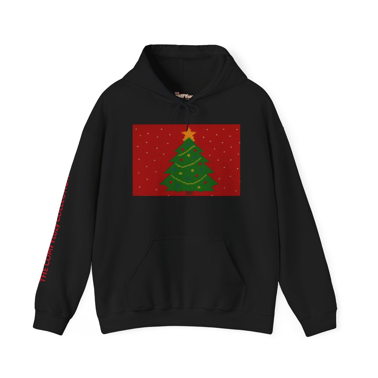 Ugly Christmas Sweater Look in a  COMFYcozy Heavy Blend™ Hooded Sweatshirt