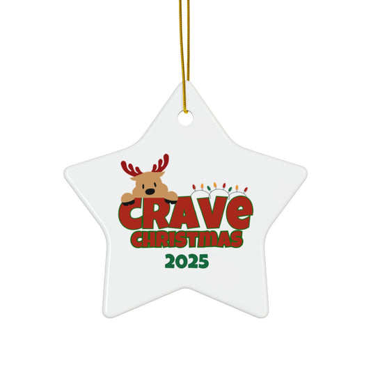 COMFYcozy CRAVE Chrsitmas Ornament, Star Shape, Holiday Decor, Tree Decoration, Gift for Family