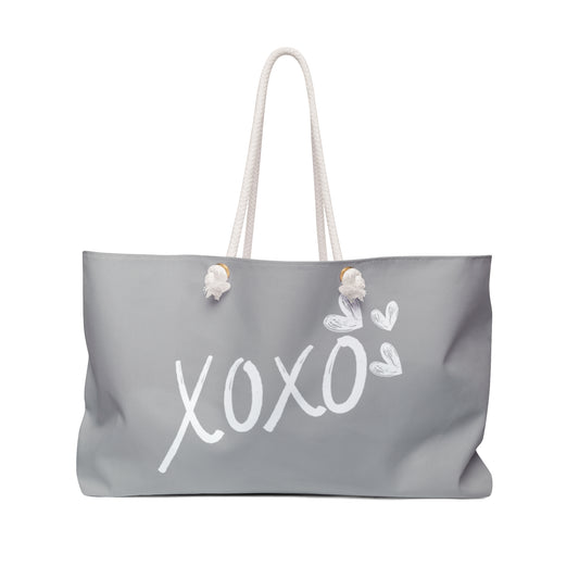 XOXO COMFYcozy Weekend Bag in Silver - The COMFYcozy Collection, Stylish Travel Tote, Beach Essentials, Summer Getaway, Gift for Her