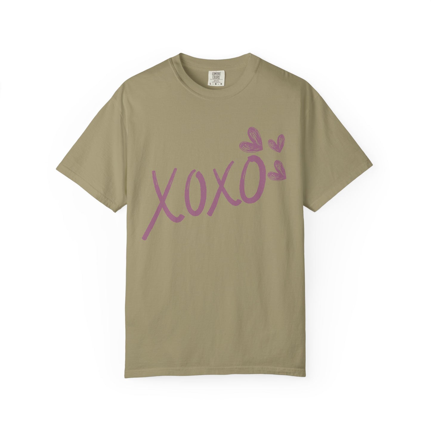 XOXO COMFYcozy Garment-Dyed T-Shirt | Unisex Love Tee for Casual Wear, Valentine's Day Gift, Cute Outfit, Cozy Style, Everyday Comfort